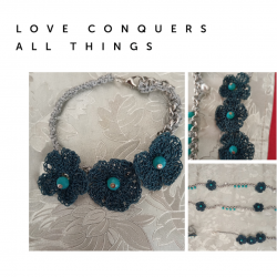 Bracciale con acciaio e lavorazione ad uncinetto